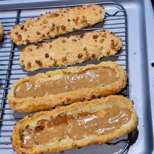 Eclair Paris-Brest praliné café