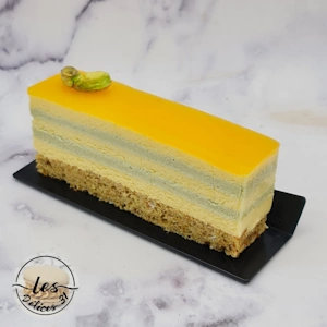 Gâteau pêche pistache