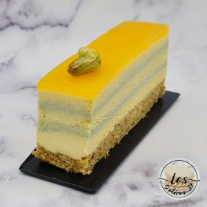 Gâteau pêche pistache