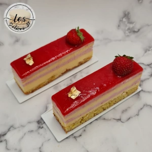 Gâteau pêche jaune et fraise