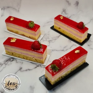 Gâteau pêche jaune et fraise