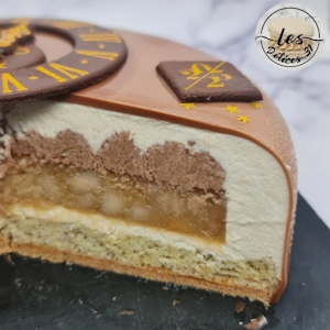 Entremet poire chocolat et noisette